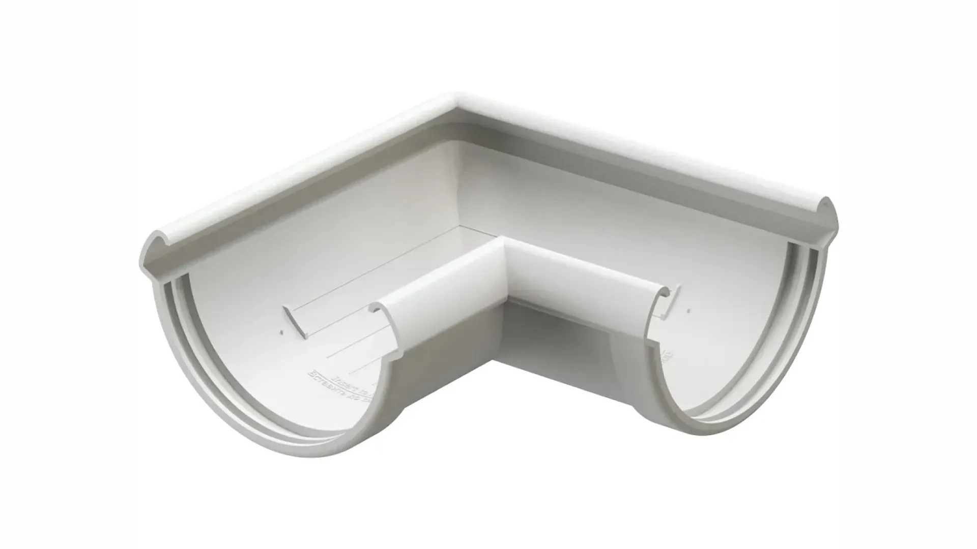 Угол желоба полукруглый внутренний угол 135° сталь оцинкованный RAL 9005 125 мм